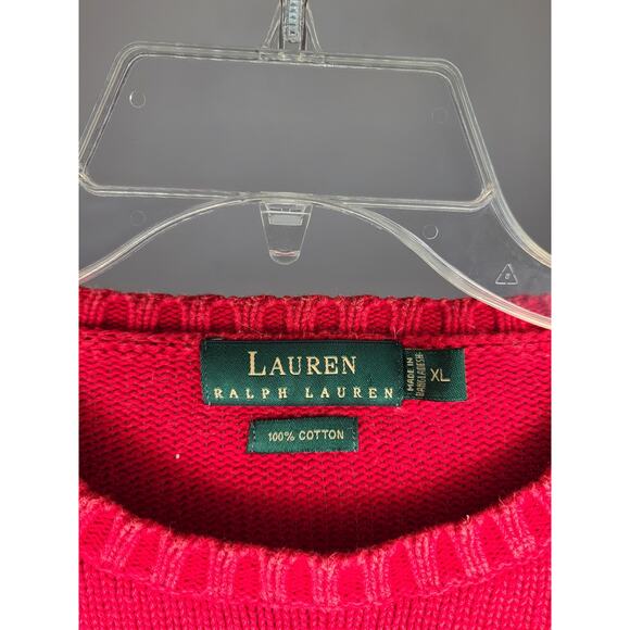 Vintage Ralph Lauren red cotton long sleeve sweater - xl - Picture 5 of 5